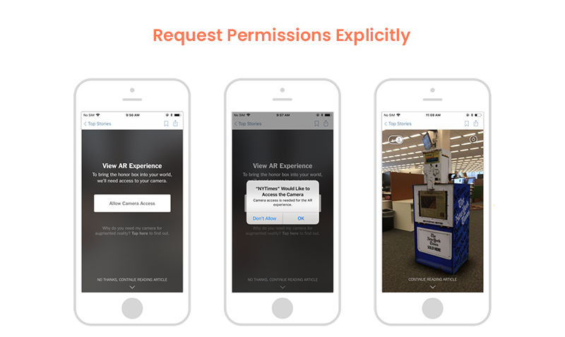 Request permissions explicitly