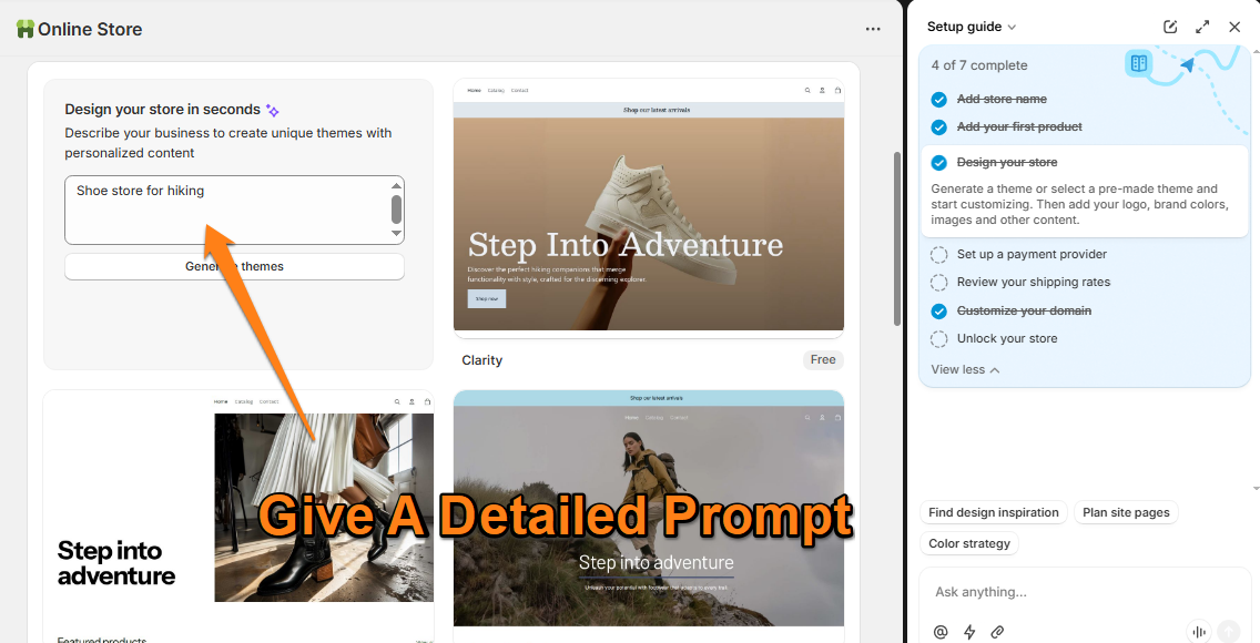 Create your shopify store theme