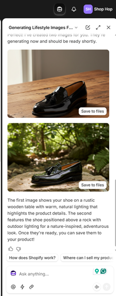 create lifestyle images using Shopify AI