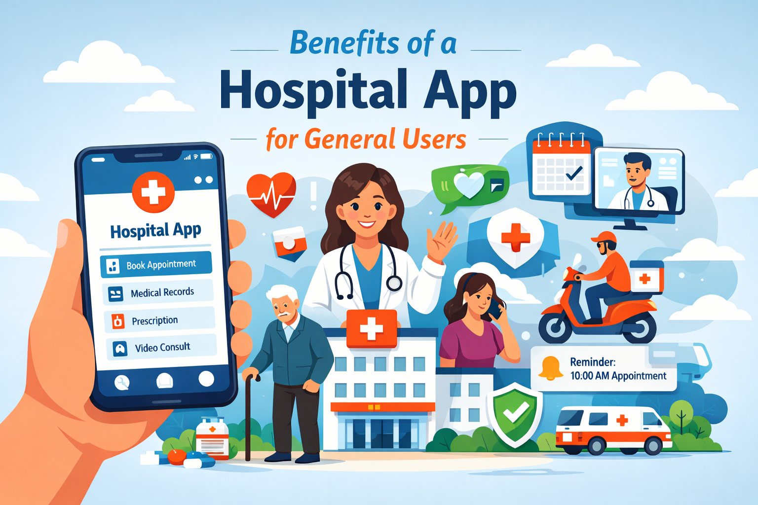 Benefits for general users of a hospital app
