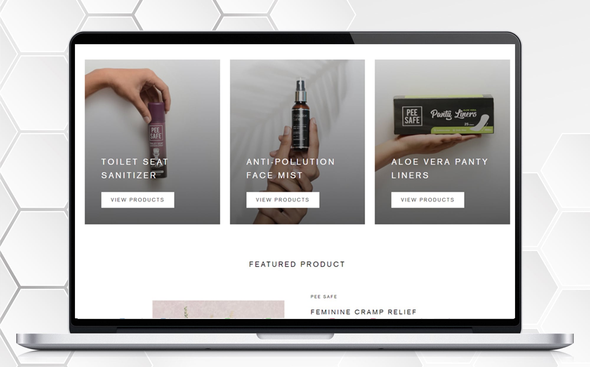 Magento website for a female hygiene product