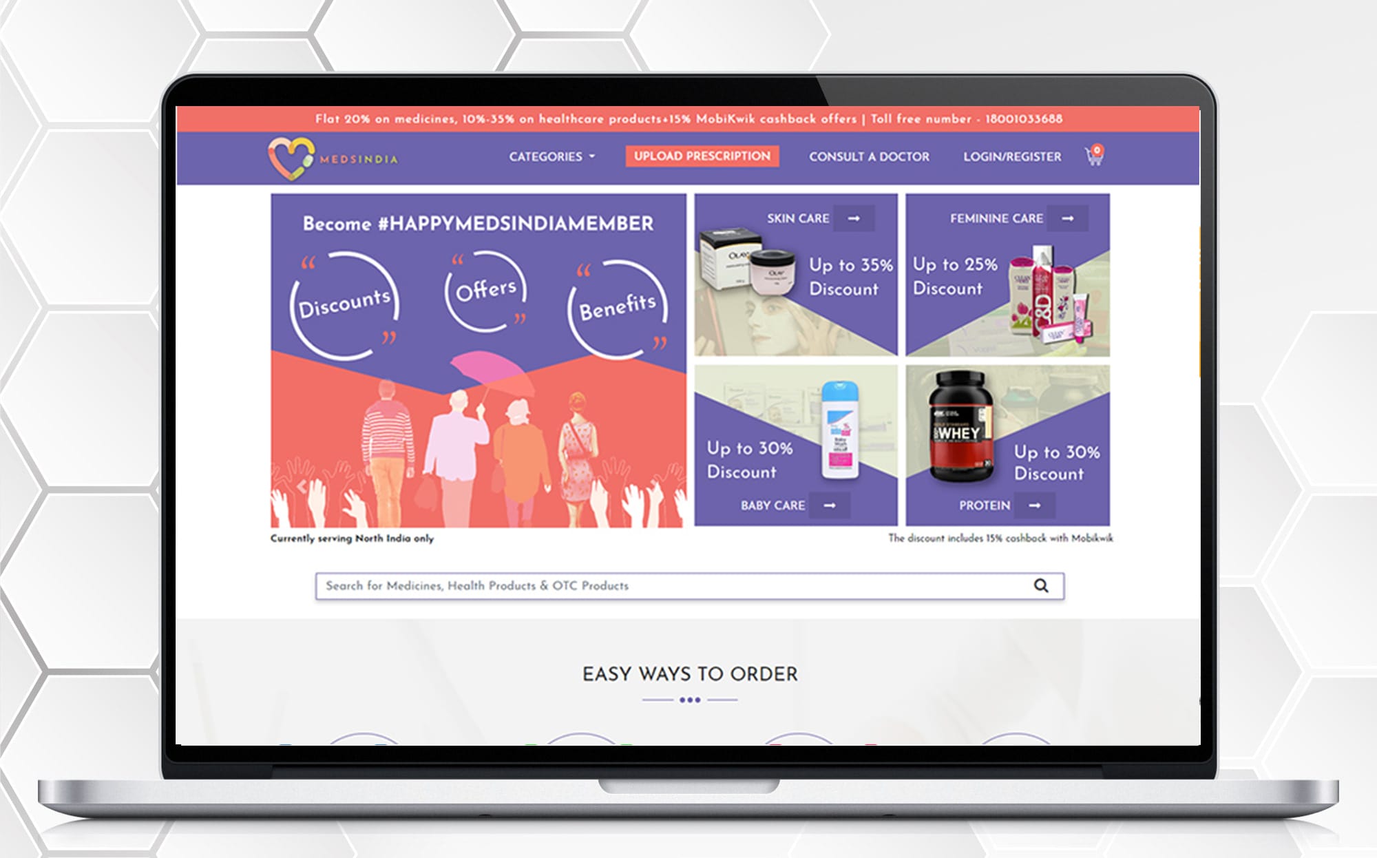 1mg-type website and mobile app for an online medicine marketplace