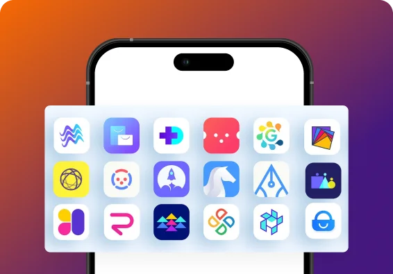Smartphone with tech icons